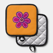 Heldere Abstracte bloemkunst Pannenlap (Voorkant / Achterkant)