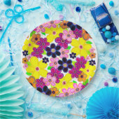 Heldere Abstracte bloemkunst Papieren Bordje (Feest)