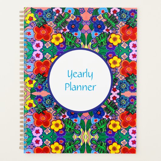 Heldere Abstracte bloemkunst Planner (Voorkant)