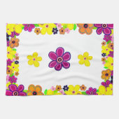 Heldere Abstracte bloemkunst Theedoek (Horizontaal)