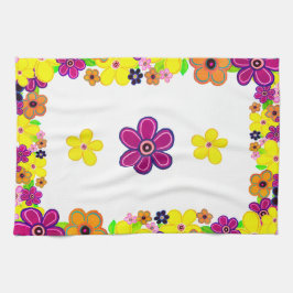 Heldere Abstracte bloemkunst Theedoek