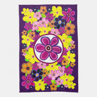 Heldere Abstracte bloemkunst Theedoek