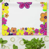 Heldere Abstracte bloemkunst Theedoek (Gevouwen)