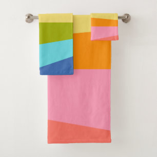 Heldere Abstracte geometrische vormen Regenboog Bad Handdoek