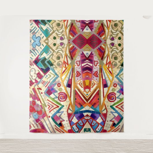 Heldere Abstracte Kunst Wandkleed (Voorkant)