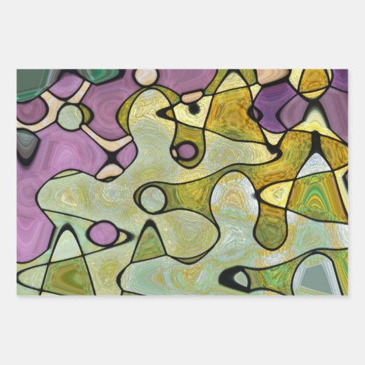 Heldere, abstracte, mod, vrolijke, kleurrijke cirk inpakpapier vel (Voorkant 2)