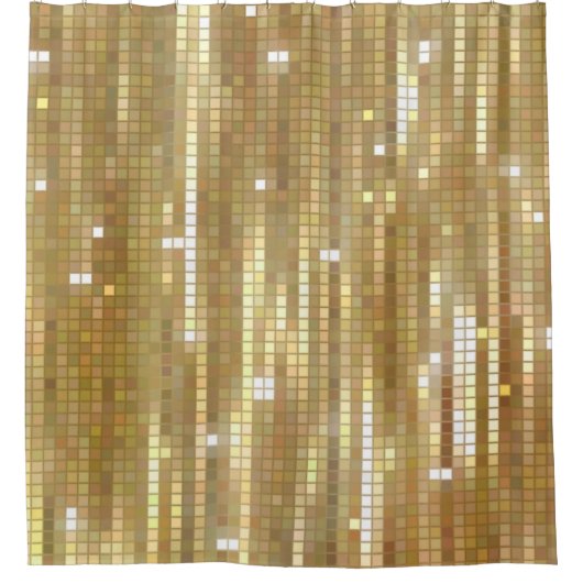 Heldere abstracte mozaïekgolden achtergrond met gl douchegordijn (Voorkant)