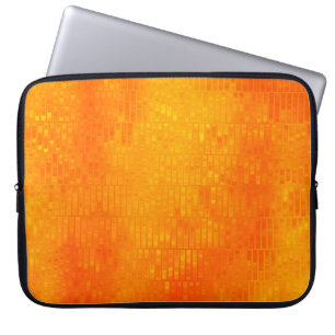 Heldere abstracte mozaïekoranje achtergrond met gl laptop sleeve