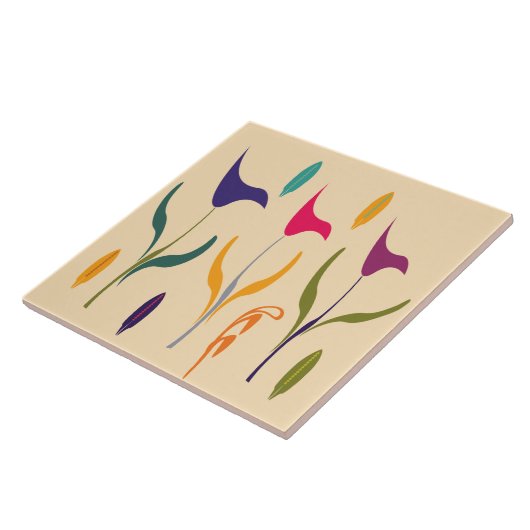 Heldere Abstracte Waterverf Art Calla Lily Tegeltje (Zijkant)