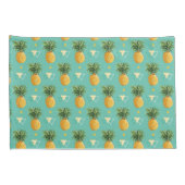 Heldere ananassen op het geometrische patroon kussensloop (Achterkant-Rechts)