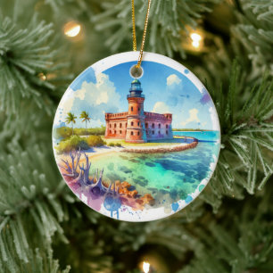 Heldere aquarelDry Tortugas National Park Turtle Keramisch Ornament