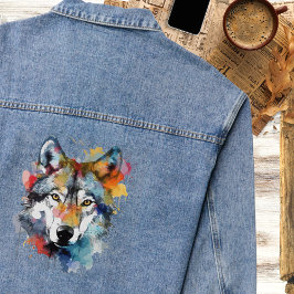 Heldere artistieke verf Wolf Denim Jacket