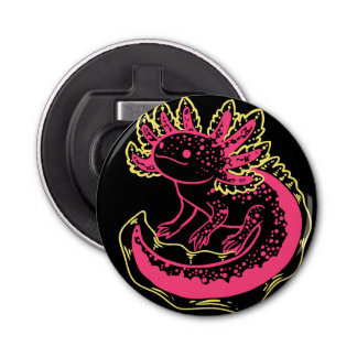 Heldere Axolotl-flesopener Button Flesopener