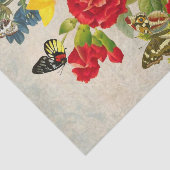 Heldere Big Flowers en Butterflies Tissuepapier (Detail)