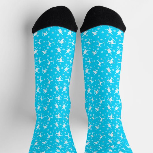 Heldere blauw-kiers en skimowinters sokken (Top)