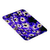 Heldere blauwe en witte digitale bloemen magneet (Rechterzijde)
