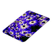 Heldere blauwe en witte digitale bloemen magneet (Linkerzijde)