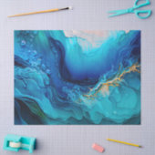 Heldere blauwe golven in de oceaan tissuepapier (Craft)