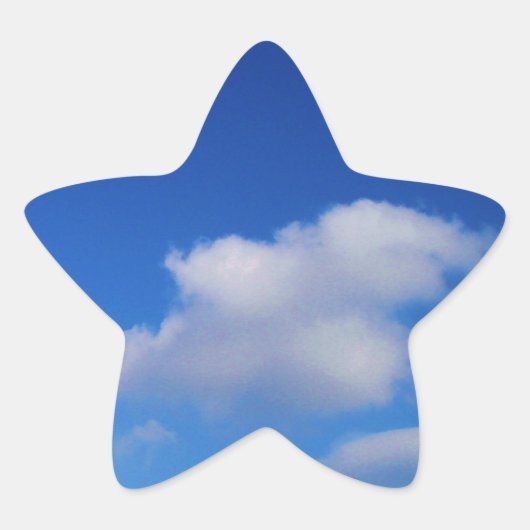 Heldere blauwe hemel en witte wolken ster sticker (Voorkant)
