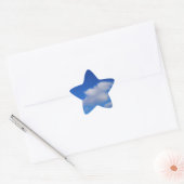 Heldere blauwe hemel en witte wolken ster sticker (Envelop)