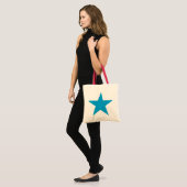 Heldere Blauwe Ster Tote Bag (Voorkant (model))