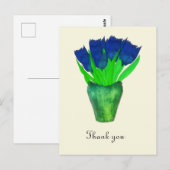 Heldere Blauwe Tulpen Hartelijk dank Briefkaart (Voorkant / Achterkant)