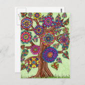 Heldere bloeiende levensstructuur briefkaart (Voorkant / Achterkant)