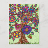 Heldere bloeiende levensstructuur briefkaart (Voorkant)