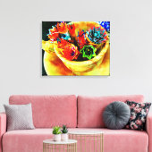 Heldere bloemen canvas afdruk (Insitu (Woonkamer))