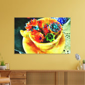 Heldere bloemen canvas afdruk (Insitu (Woonkamer))