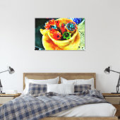 Heldere bloemen canvas afdruk (Insitu (Slaapkamer))