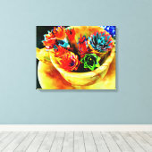 Heldere bloemen canvas afdruk (Insitu (Houten vloer))
