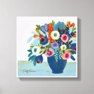 Heldere bloemen canvas afdruk
