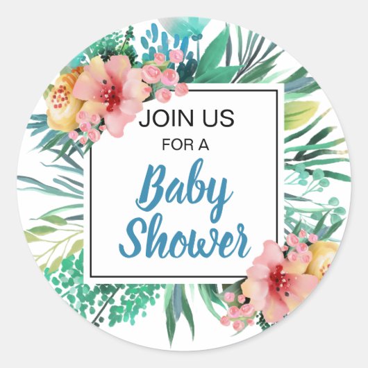 HELDERE BLOEMEN & GROEN RONDE STICKER (Voorkant)