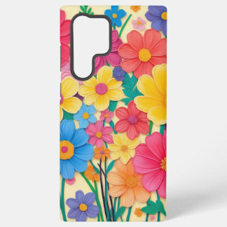 Heldere bloemen in kleur samsung galaxy hoesje
