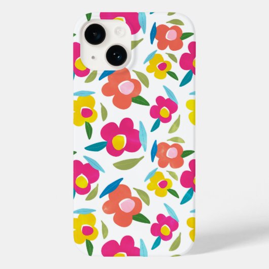 Heldere bloemen op wit Case-Mate iPhone case (Achterkant)