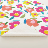 Heldere bloemen op wit sherpa deken (3/4)