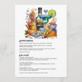 Heldere Bloemen Taco's en Tequila Fiesta Viering Menu (Voorkant)