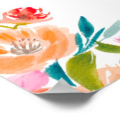 Heldere Bloemen Vet Handgeschilderd Afstuderen Wel Poster (Hoek)