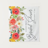 Heldere bloemstukken bruiloft in het midden van de wandkleed (Voorkant)