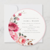 Heldere Boho Rood Roze Roze Bloemen Koppels Douche Kaart (Voorkant)