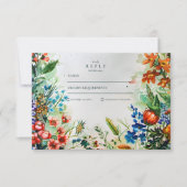 Heldere botanische tuin bruiloft RSVP kaartje (Voorkant)