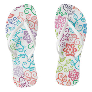 Heldere botanische Waterverf Flip Flop