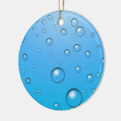 Heldere bubbels, blauw water keramisch ornament (Links)