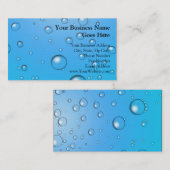 Heldere bubbels, blauw water visitekaartje (Voorkant / Achterkant)