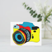 Heldere cameraillustratie briefkaart (Staand voorkant)