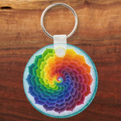 Heldere, Cheery Rainbow Flower Sleutelhanger (Voorkant)