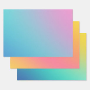 Heldere chique kleurrijke ombre verloop inpakpapier vel