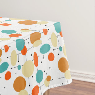 Heldere cirkels en lijnen Mid Century Modern Tafelkleed