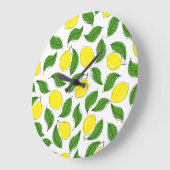 Heldere citroenen groen blad patroon grote klok (Hoek)